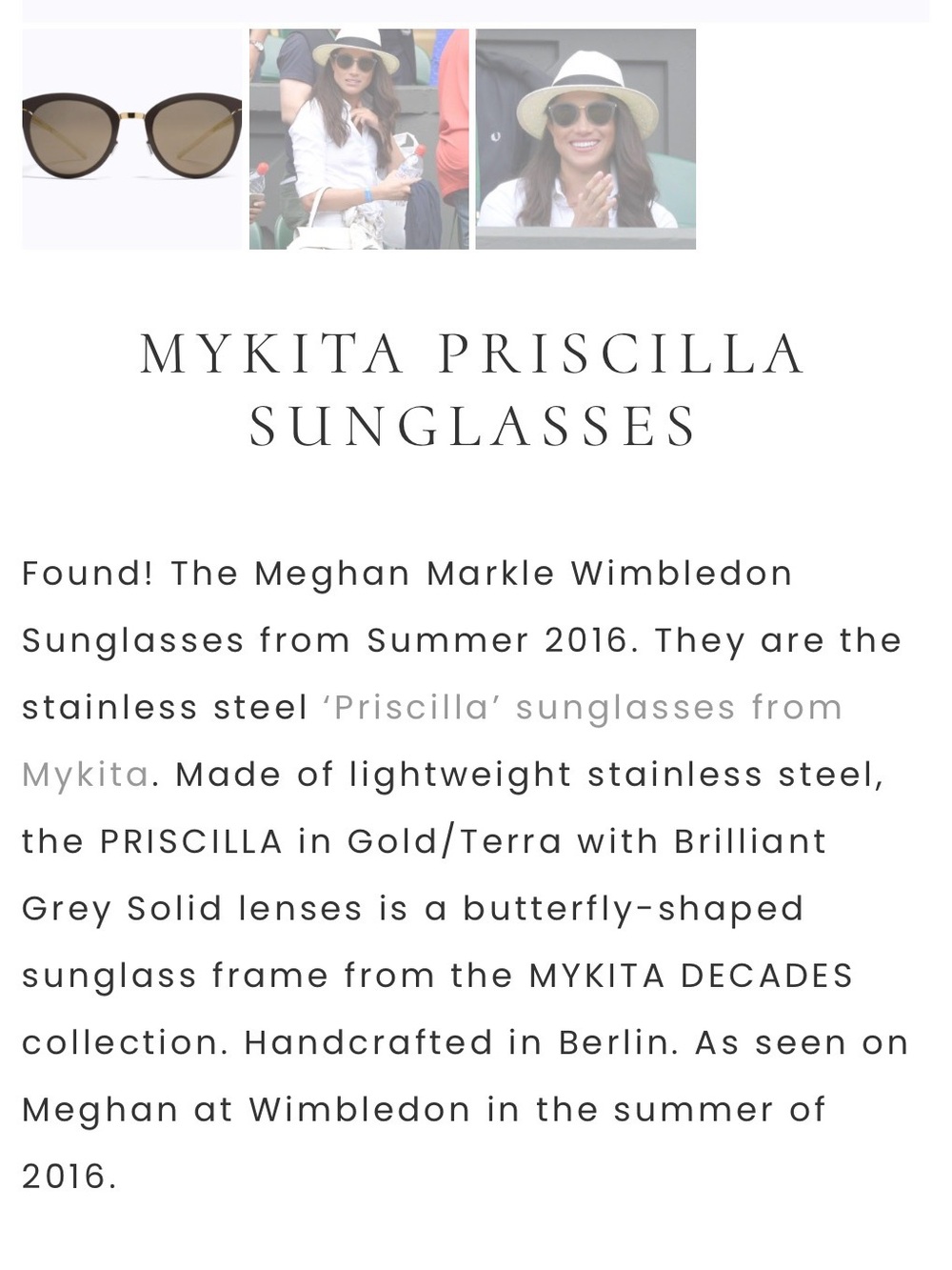 NWT Mykita ‘Priscilla’ Sunglasses ASO Meghan Markle - Picture 4 of 15